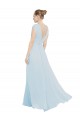 Soft Chiffon V-Neck A-Line Sea Glass Bridesmaid Dress Derby