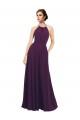 Chiffon Halter Neck Keyhole Back A-Line Grape Bridesmaid Dress / Evening Dress Derby