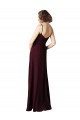 Soft Chiffon V-Neck A-Line Burgundy Gold Bridesmaid Gown Derby