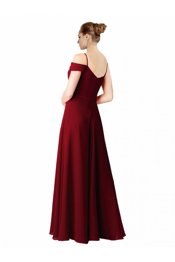 Chiffon Sweetheart A-Line Burgundy Bridesmaid Dress / Evening Dress Derby