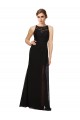 Soft Chiffon & Lace High Neck Sheath Black Bridesmaid Dress Derby
