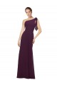 Soft Chiffon One Shoulder A-Line Grape Bridesmaid Dresses Derby
