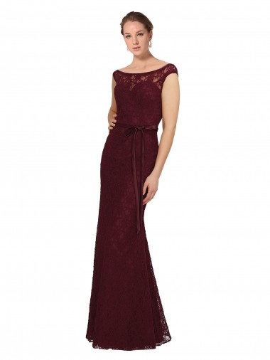 Soft Chiffon Bateau Neck Sheath Burgundy Gold Bridesmaid Dress Derby
