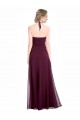 Soft Chiffon Halter Neck Low Back A-Line Burgundy Evening Dress / Bridesmaid Dress Derby