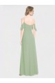 Soft Chiffon Spaghetti Straps Low Back A-Line Smoke Green Formal Dress / Bridesmaid Dress Derby