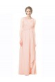 Chiffon V-Neck V-Back A-Line Wedding Party Dress Derby
