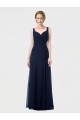 Lxue Chiffon Sweetheart Low Back A-Line Dark Navy Bridesmaid Dress Derby