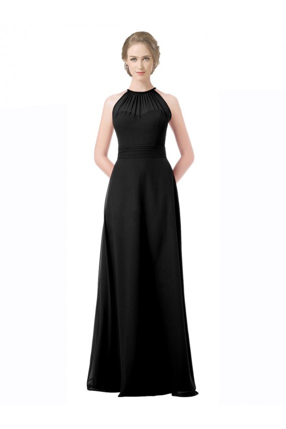 Chiffon Sweetheart A-Line Black Formal Dress / Bridesmaid Dress Derby