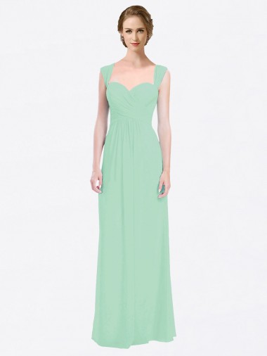 Soft Chiffon Sweetheart V-Back A-Line Mint Green Bridesmaid Dress Derby