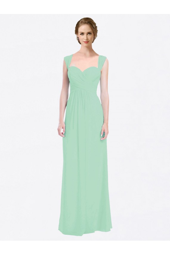 Soft Chiffon Sweetheart V-Back A-Line Mint Green Bridesmaid Dress Derby