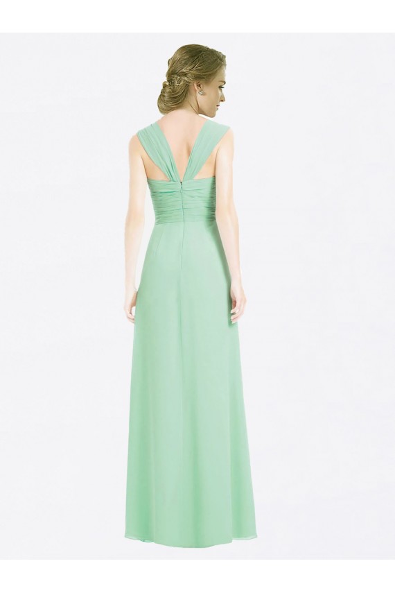 Soft Chiffon Sweetheart V-Back A-Line Mint Green Bridesmaid Dress Derby