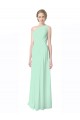 Soft Chiffon One Shoulder A-Line Mint Green Bridesmaid Dress Derby