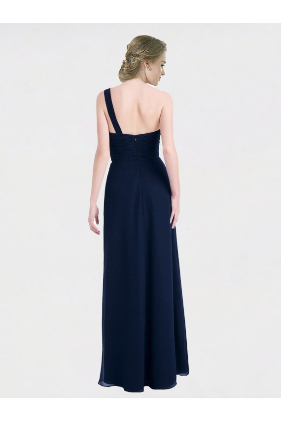 Soft Chiffon Sweetheart Low Back A-Line Dark Navy Bridesmaid Dress / Formal Dress Derby
