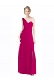 Soft Chiffon One Shoulder A-Line Red Bridesmaid Dress Derby