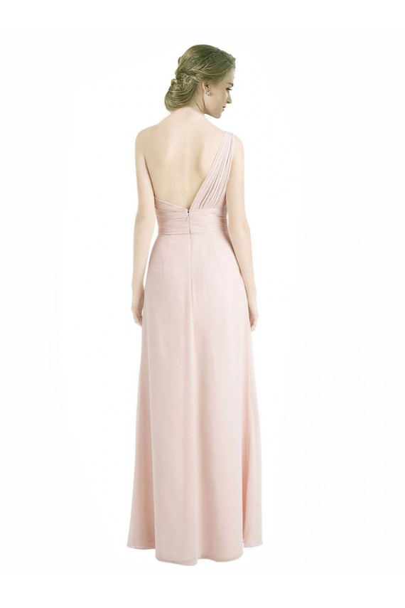Soft Chiffon One Shoulder A-Line Red Bridesmaid Dress Derby