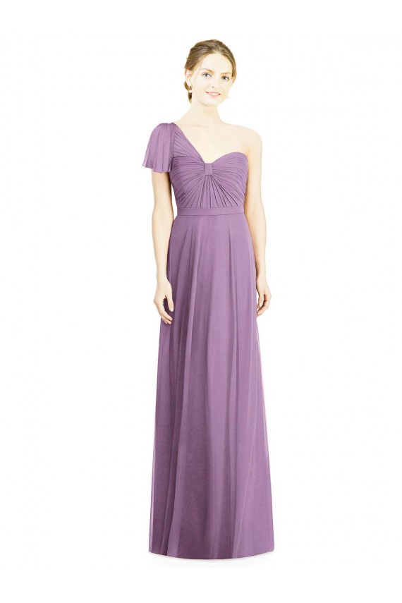 Soft Chiffon Sweetheart Open Back A-Line Dark Lavender Formal Dress / Bridesmaid Dress Derby