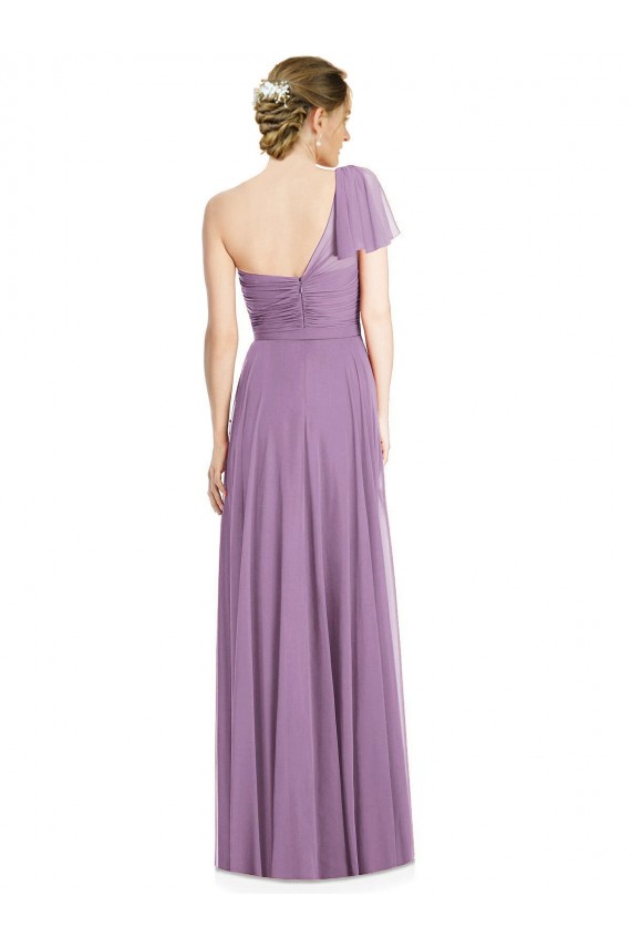 Soft Chiffon Sweetheart Open Back A-Line Dark Lavender Formal Dress / Bridesmaid Dress Derby