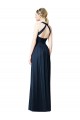 Chiffon V-Neck Keyhole Back A-Line Dark Navy Bridesmaid Dresses Derby