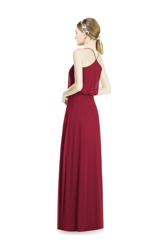 Soft Chiffon V-Neck A-Line Burgundy Evening Gowns / Bridesmaid Dress Derby