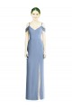 Soft Chiffon Jewel Open Back A-Line Dusty Blue Formal Evening Gown / Bridesmaid Dress Derby