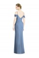 Soft Chiffon Jewel Open Back A-Line Dusty Blue Formal Evening Gown / Bridesmaid Dress Derby