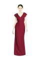 Soft Chiffon V-Neck V-Back Trumpet Burgundy Bridesmaid Dress Derby