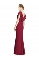 Soft Chiffon V-Neck V-Back Trumpet Burgundy Bridesmaid Dress Derby