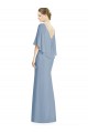 Soft Chiffon V-Neck Trumpet Dusty Blue Bridesmaid Dress Derby
