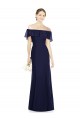 Soft Chiffon Off the Shoulder Trumpet Dark Navy Bridesmaid Dress Derby