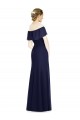 Soft Chiffon Off the Shoulder Trumpet Dark Navy Bridesmaid Dress Derby