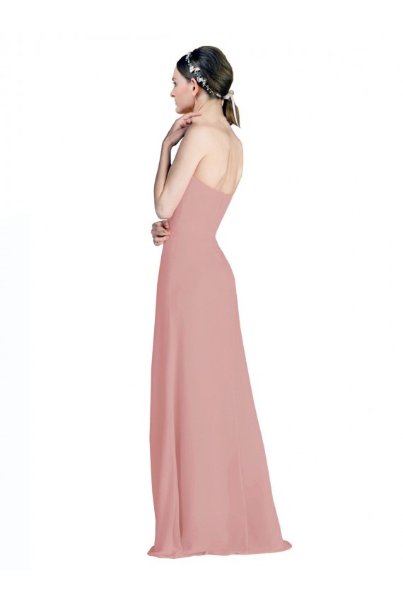 Soft Chiffon Sweetheart Low Back A-Line Dusty Pink Bridesmaid Dress / Formal Dress Derby