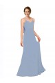 Chiffon Sweetheart A-Line Dusty Blue Bridesmaid Dress / Evening Dress Derby