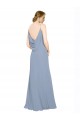 Chiffon Sweetheart A-Line Dusty Blue Bridesmaid Dress / Evening Dress Derby