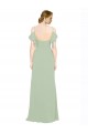 Lxue Chiffon Sweetheart Low Back A-Line Smoke Green Bridesmaid Dress Derby