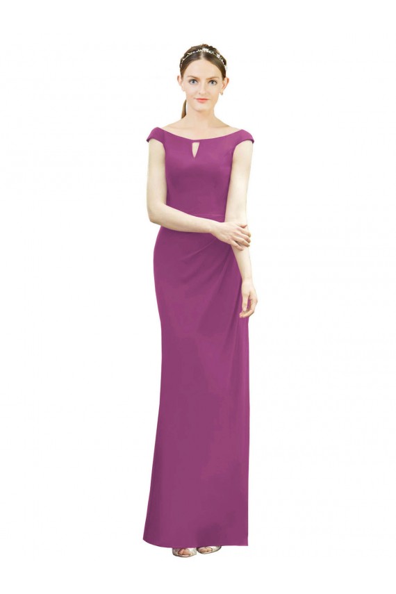 Soft Chiffon High Neck Mermaid Wild Berry Bridesmaid Dress Derby