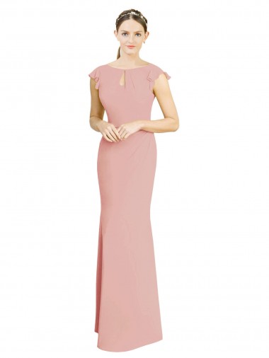 Soft Chiffon High Neck Mermaid Bliss Pink Formal Dress / Bridesmaid Dress Derby