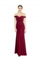 Soft Chiffon Off the Shoulder Mermaid Burgundy Black Tie Prom Dress / Bridesmaid Dress Derby