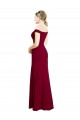 Soft Chiffon Off the Shoulder Mermaid Burgundy Black Tie Prom Dress / Bridesmaid Dress Derby
