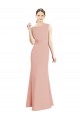 Soft Chiffon High Neck Mermaid Bliss Pink Bridesmaid Dress Derby