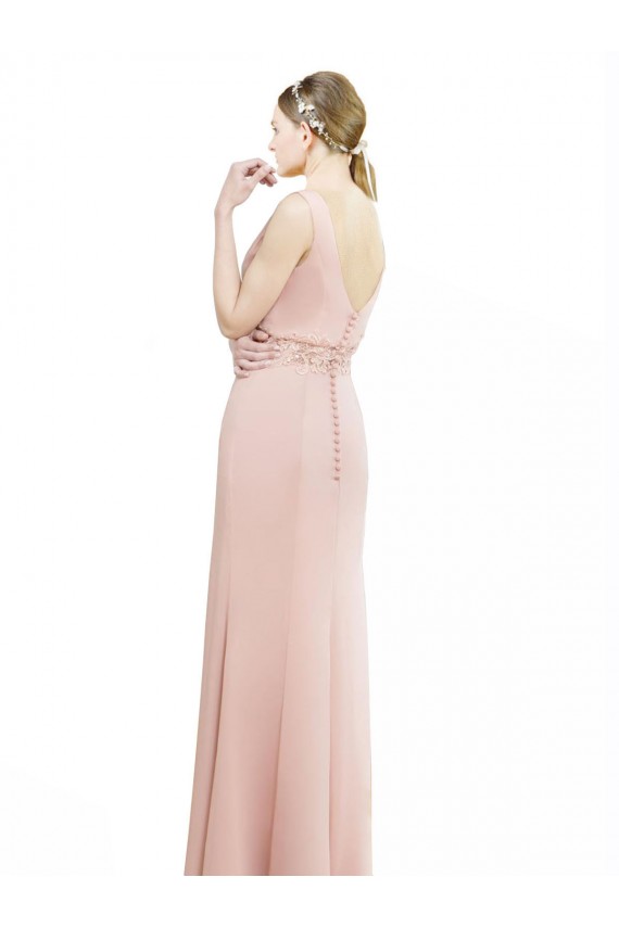 Soft Chiffon High Neck Mermaid Bliss Pink Bridesmaid Dress Derby