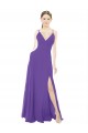 Soft Chiffon V-Neck A-Line Purple Bridesmaid Dress Derby