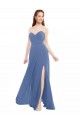 Soft Chiffon Strapless A-Line Windsor Blue Bridesmaid Dresses Derby