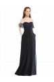 Soft Chiffon & Lace V-Neck A-Line Dark Navy Formal Dress / Bridesmaid Dress Derby