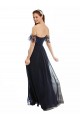 Soft Chiffon & Lace V-Neck A-Line Dark Navy Formal Dress / Bridesmaid Dress Derby
