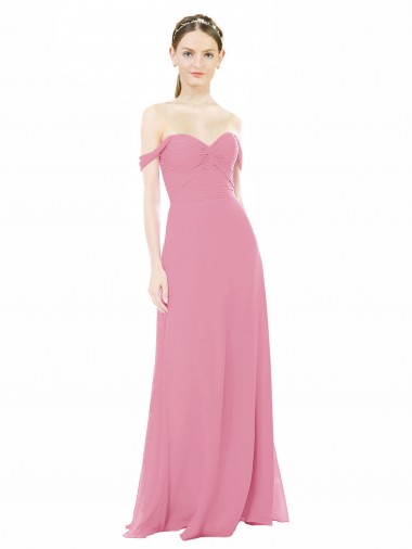 Soft Chiffon Sweetheart A-Line Skin Pink Formal Dress / Bridesmaid Dress Derby