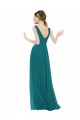Chiffon V-Neck A-Line Hunter Bridesmaid Gowns Derby