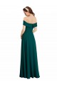 Soft Chiffon Off the Shoulder A-Line Hunter Bridesmaid Dress Derby