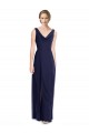 Soft Chiffon Cowl Neck V-Back A-Line Dark Navy Bridesmaid Dress Derby