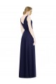 Soft Chiffon Cowl Neck V-Back A-Line Dark Navy Bridesmaid Dress Derby