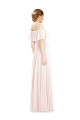 Soft Chiffon Square Neck A-Line Pink Formal Bridesmaid Dress Derby